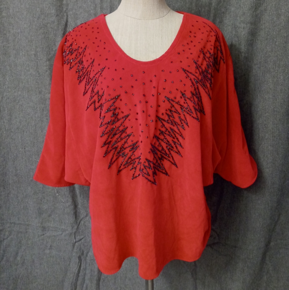Vintage Sergio Valente 80's beaded velour top